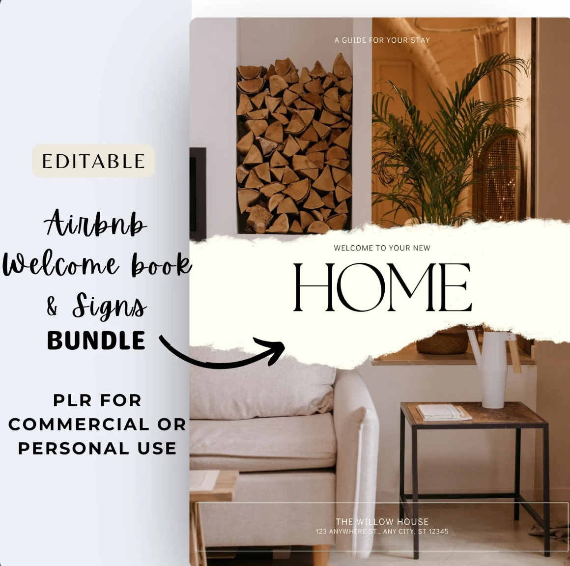 Airbnb Welcome Bundle & Editable Guest Book Template